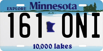 MN license plate 161ONI