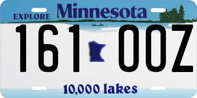 MN license plate 161OOZ