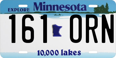 MN license plate 161ORN
