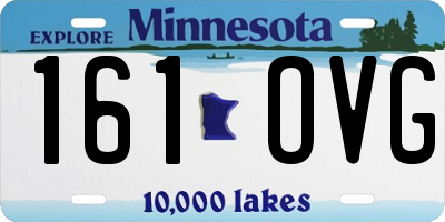 MN license plate 161OVG