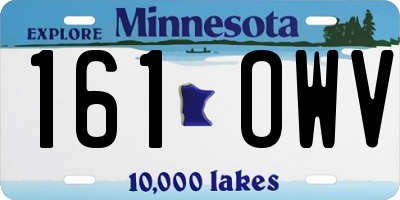MN license plate 161OWV