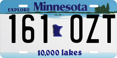 MN license plate 161OZT