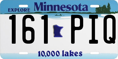 MN license plate 161PIQ