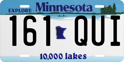 MN license plate 161QUI