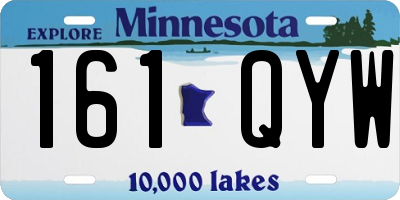 MN license plate 161QYW