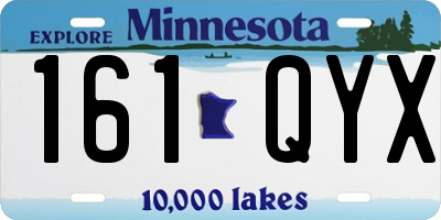 MN license plate 161QYX