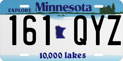 MN license plate 161QYZ