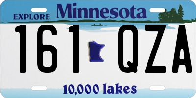 MN license plate 161QZA