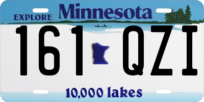 MN license plate 161QZI