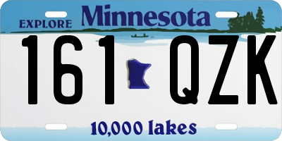 MN license plate 161QZK