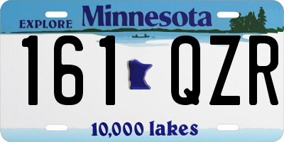 MN license plate 161QZR