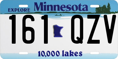 MN license plate 161QZV
