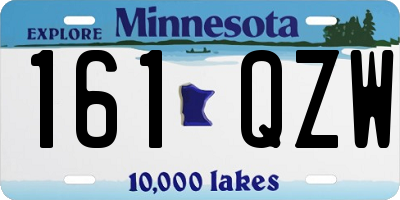MN license plate 161QZW