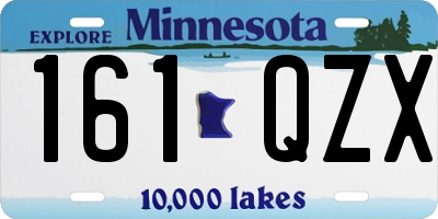 MN license plate 161QZX