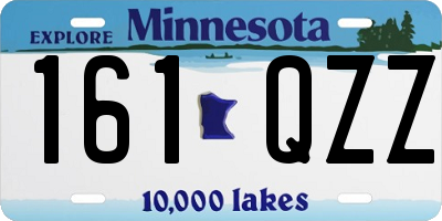 MN license plate 161QZZ