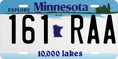 MN license plate 161RAA