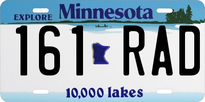 MN license plate 161RAD