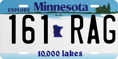 MN license plate 161RAG