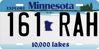 MN license plate 161RAH