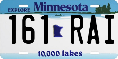 MN license plate 161RAI