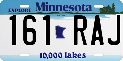 MN license plate 161RAJ