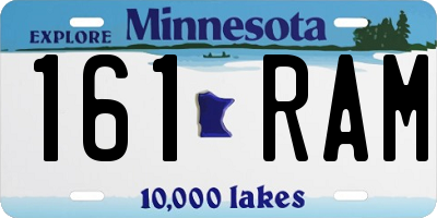 MN license plate 161RAM