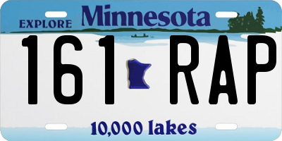 MN license plate 161RAP