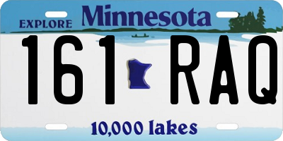 MN license plate 161RAQ