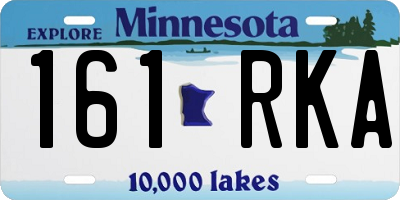 MN license plate 161RKA