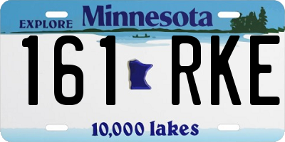 MN license plate 161RKE