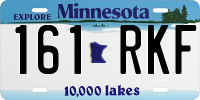 MN license plate 161RKF