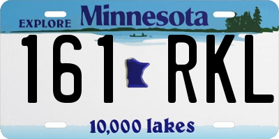 MN license plate 161RKL