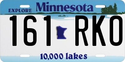 MN license plate 161RKO