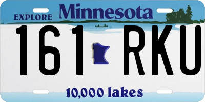 MN license plate 161RKU