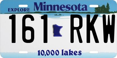 MN license plate 161RKW