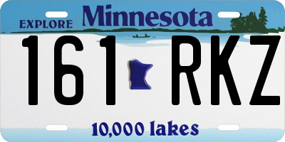 MN license plate 161RKZ