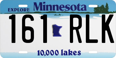MN license plate 161RLK