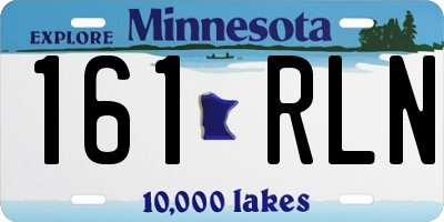MN license plate 161RLN