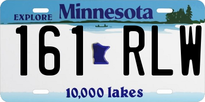 MN license plate 161RLW