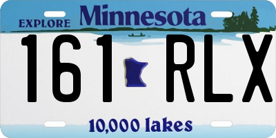 MN license plate 161RLX