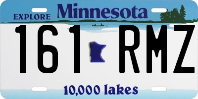 MN license plate 161RMZ