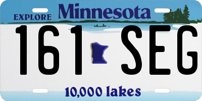 MN license plate 161SEG