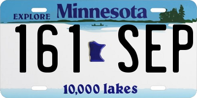 MN license plate 161SEP