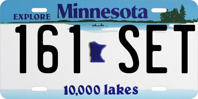 MN license plate 161SET