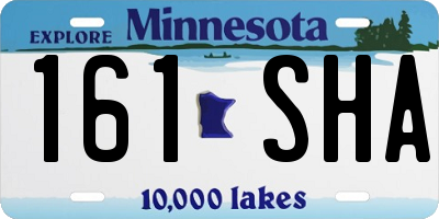 MN license plate 161SHA