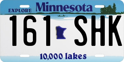 MN license plate 161SHK