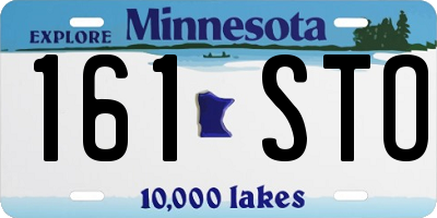 MN license plate 161STO
