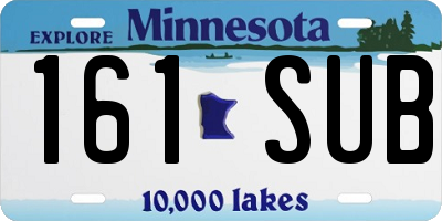 MN license plate 161SUB