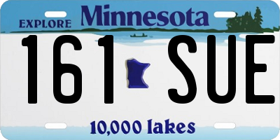 MN license plate 161SUE
