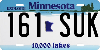 MN license plate 161SUK